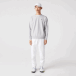 Lacoste moletom com painéis de malha esportiva homens chines cinza claro 9ya 88BL1062 - Image 2
