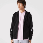Lacoste moletom com zíper com capuz de bandas impressas homens preto 031 88BL1240 - Image 5