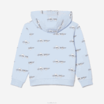 Lacoste moletom com zíper de algodão orgânico crianças azul claro t01 88BL3063 - Image 4