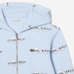 Lacoste moletom com zíper de algodão orgânico crianças azul claro t01 88BL3063 - Image 5