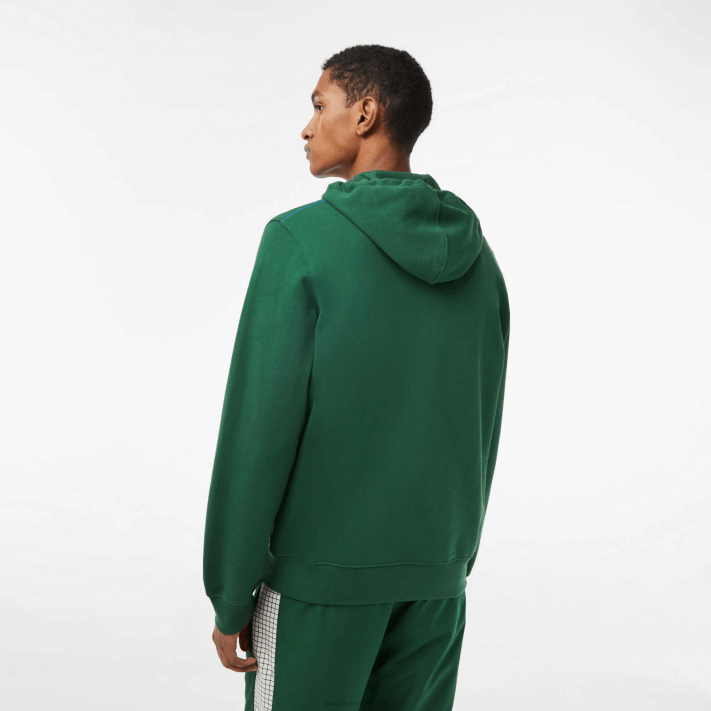 Lacoste moletom com zíper de lã não escovada homens verde 132 88BL321 - Image 3