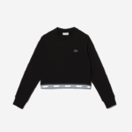 Lacoste moletom curto de banda estampada garotas preto 031 88BL3206 - Image 4