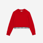 Lacoste moletom curto de banda estampada garotas vermelho 240 88BL3207 - Image 3