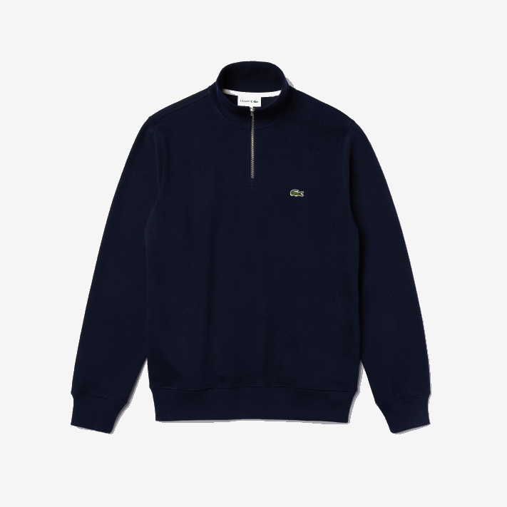 Lacoste moletom de algodão com gola alta com zíper homens azul marinho 166 88BL951 - Image 5