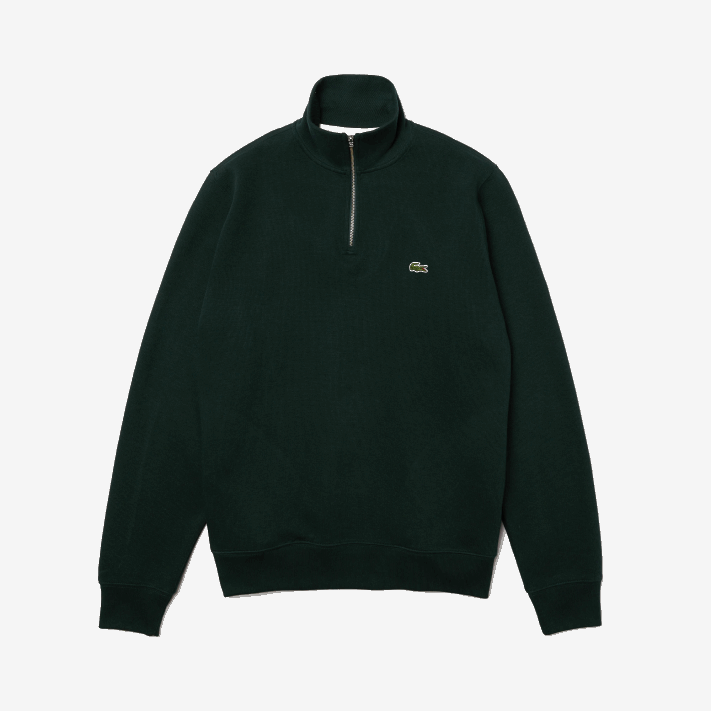 Lacoste moletom de algodão com gola alta com zíper homens verde yzp 88BL953 - Image 5