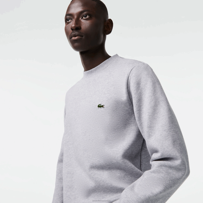 Lacoste moletom de algodão escovado orgânico homens chine cinza cca 88BL287 - Image 2