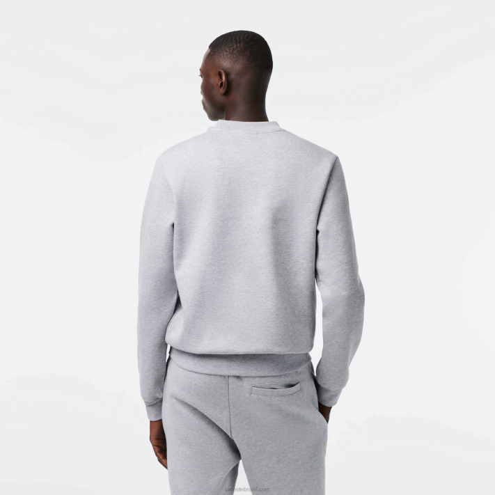Lacoste moletom de algodão escovado orgânico homens chine cinza cca 88BL287 - Image 3