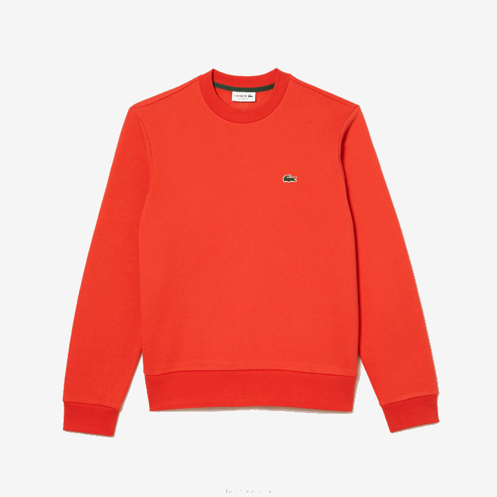 Lacoste moletom de algodão escovado orgânico homens laranja 02k 88BL352 - Image 2