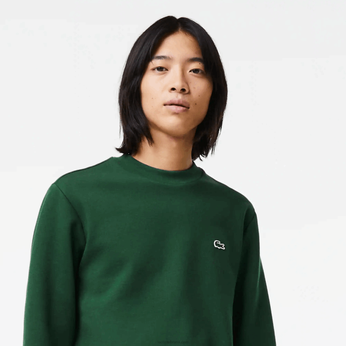 Lacoste moletom de algodão escovado orgânico homens verde 132 88BL281 - Image 2