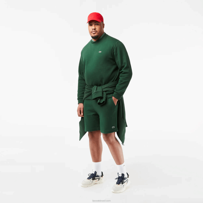 Lacoste moletom de algodão escovado orgânico homens verde 132 88BL281 - Image 6