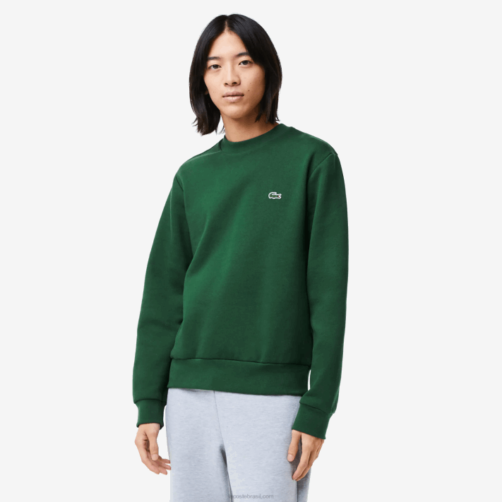 Lacoste moletom de algodão escovado orgânico homens verde 132 88BL281 - Image 1