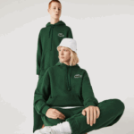 Lacoste moletom de algodão orgânico com capuz de ajuste solto homens verde 132 88BL367 - Image 5