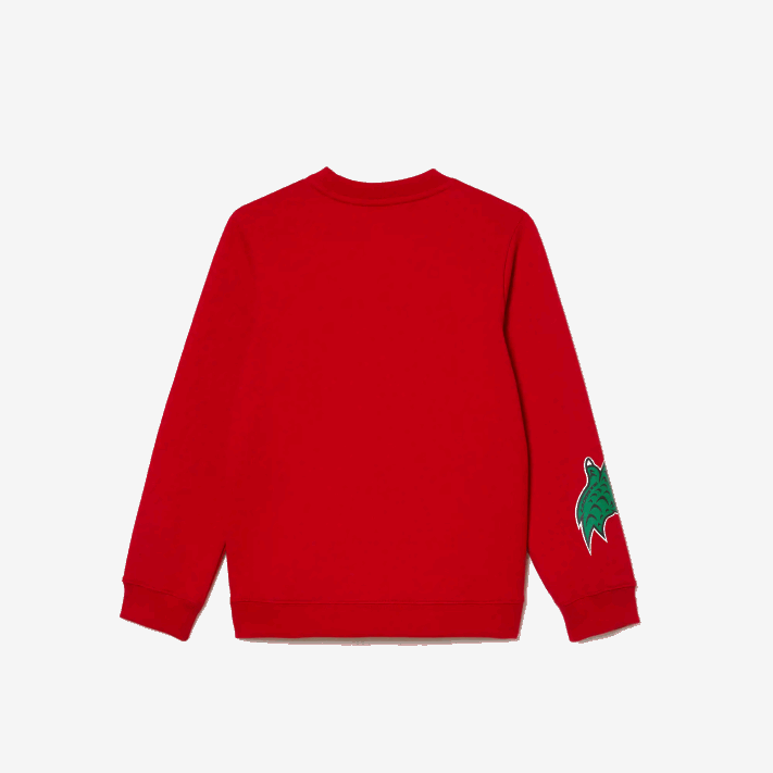 Lacoste moletom de algodão orgânico com estampa de quadrinhos crianças vermelho 240 88BL3193 - Image 2