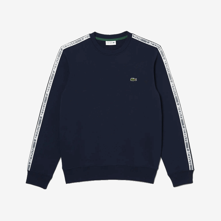 Lacoste moletom de flanela com logo fit clássico homens azul marinho 166 88BL291 - Image 4