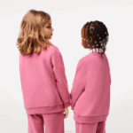 Lacoste moletom de flanela de algodão orgânico crianças rosa 2r3 88BL3051 - Image 3