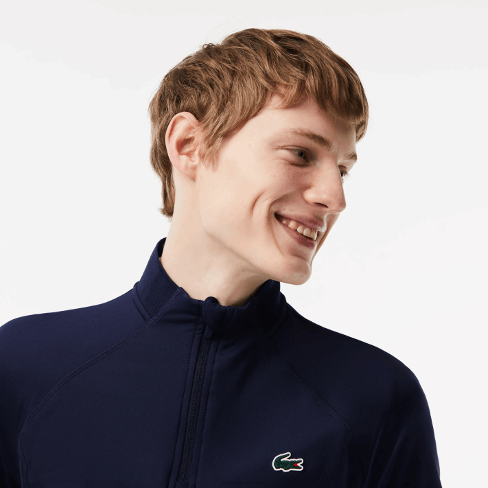 Lacoste moletom de golfe com gola redonda embutida homens azul marinho 423 88BL313 - Image 2