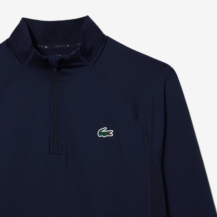 Lacoste moletom de golfe com gola redonda embutida homens azul marinho 423 88BL313 - Image 5