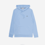 Lacoste moletom de jérsei de algodão com capuz homens hbp azul 88BL621
