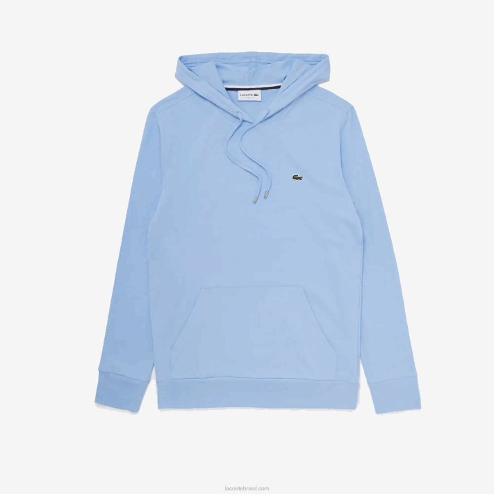 Lacoste moletom de jérsei de algodão com capuz homens hbp azul 88BL621 - Image 1