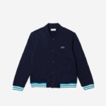 Lacoste moletom de lã abotoado crianças azul marinho 166 88BL3044 - Image 3