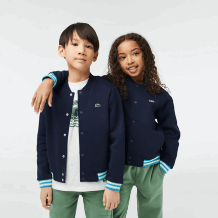 Lacoste moletom de lã abotoado crianças azul marinho 166 88BL3044