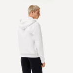 Lacoste moletom de lã bolso canguru com zíper homens branco 001 88BL295 - Image 3