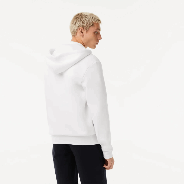 Lacoste moletom de lã bolso canguru com zíper homens branco 001 88BL295 - Image 3