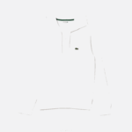 Lacoste moletom de lã bolso canguru com zíper homens branco 001 88BL295 - Image 4
