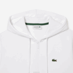 Lacoste moletom de lã bolso canguru com zíper homens branco 001 88BL295 - Image 5