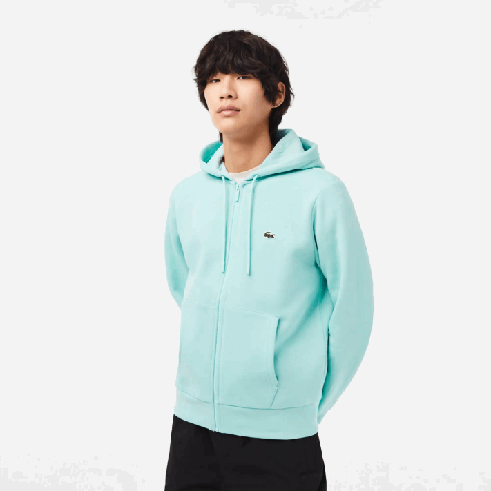 Lacoste moletom de lã bolso canguru com zíper homens perfeito lgf 88BL373 - Image 1