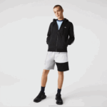 Lacoste moletom de lã com capuz e letras colorblock homens preto 8vm 88BL998 - Image 2