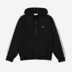 Lacoste moletom de lã com capuz e letras colorblock homens preto 8vm 88BL998 - Image 4