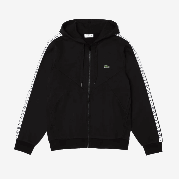 Lacoste moletom de lã com capuz e letras colorblock homens preto 8vm 88BL998 - Image 4