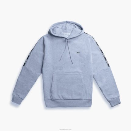 Lacoste moletom de lã com capuz estampado homens chine cinza cca 88BL1219