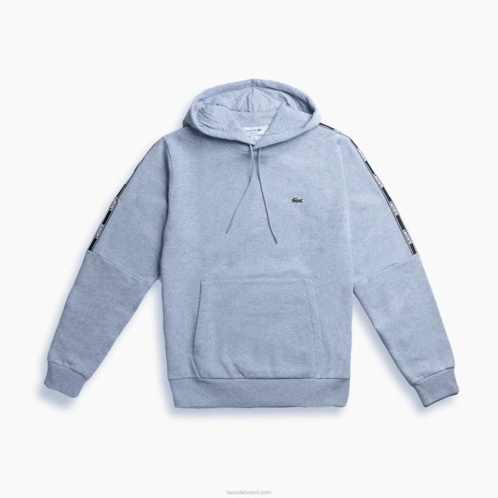 Lacoste moletom de lã com capuz estampado homens chine cinza cca 88BL1219 - Image 1