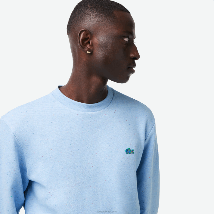 Lacoste moletom de lã com estampa salpicada de ajuste clássico homens turquesa 733 88BL966 - Image 2