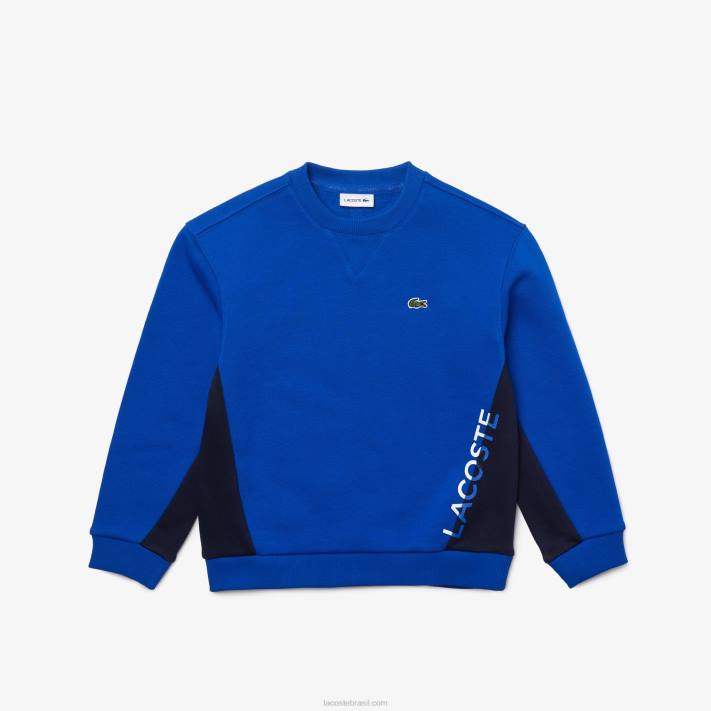 Lacoste moletom de lã com gola redonda Rapazes azul marinho mt5 88BL3265 - Image 1