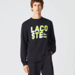 Lacoste moletom de lã de algodão com estampa regular homens cinza escuro 2z8 88BL1615 - Image 2