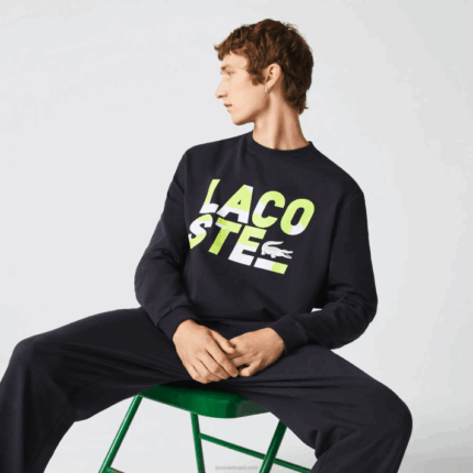 Lacoste moletom de lã de algodão com estampa regular homens cinza escuro 2z8 88BL1615
