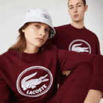 Lacoste moletom de lã de algodão orgânico com logotipo 3d homens bordeaux z7f 88BL1185