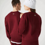 Lacoste moletom de lã de algodão orgânico com logotipo 3d homens bordeaux z7f 88BL1185 - Image 3