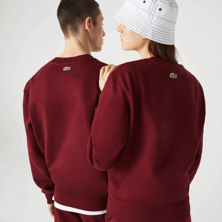 Lacoste moletom de lã de algodão orgânico com logotipo 3d homens bordeaux z7f 88BL1185 - Image 3
