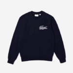 Lacoste moletom de lã de algodão orgânico made in france homens azul marinho 166 88BL1181 - Image 4
