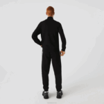 Lacoste moletom de lã escovado com zíper de ajuste regular homens preto 031 88BL1269 - Image 3