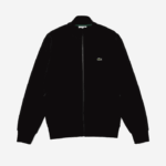 Lacoste moletom de lã escovado com zíper de ajuste regular homens preto 031 88BL1269 - Image 5