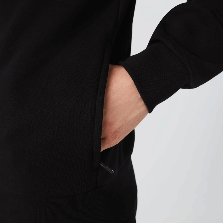 Lacoste moletom de lã escovado com zíper de ajuste regular homens preto 031 88BL1269 - Image 6