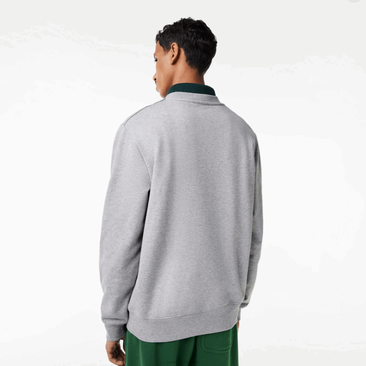 Lacoste moletom de lã não escovado de gola redonda homens chine cinza cca 88BL301 - Image 3