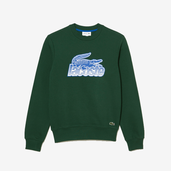 Lacoste moletom de lã não escovado de gola redonda homens verde 132 88BL299 - Image 4