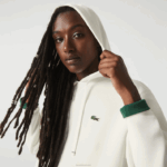 Lacoste moletom de mistura de algodão com capuz de ajuste solto mulheres branco 70v 88BL2529 - Image 5