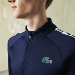 Lacoste moletom de tênis com zíper estampado esportivo homens azul marinho 166 88BL1051 - Image 4